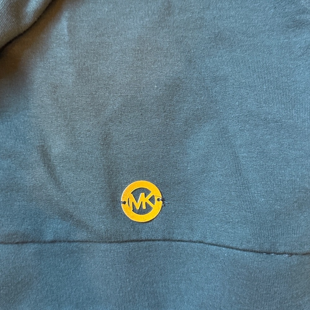 MICHAEL Michael Kors Olive Green Waffle Knit Hoodie Top Size Medium - Picture 2 of 4